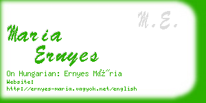 maria ernyes business card